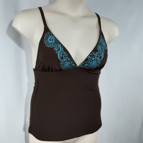 Kalia Floral Embroidered Tankini Top - Picture 1 of 6